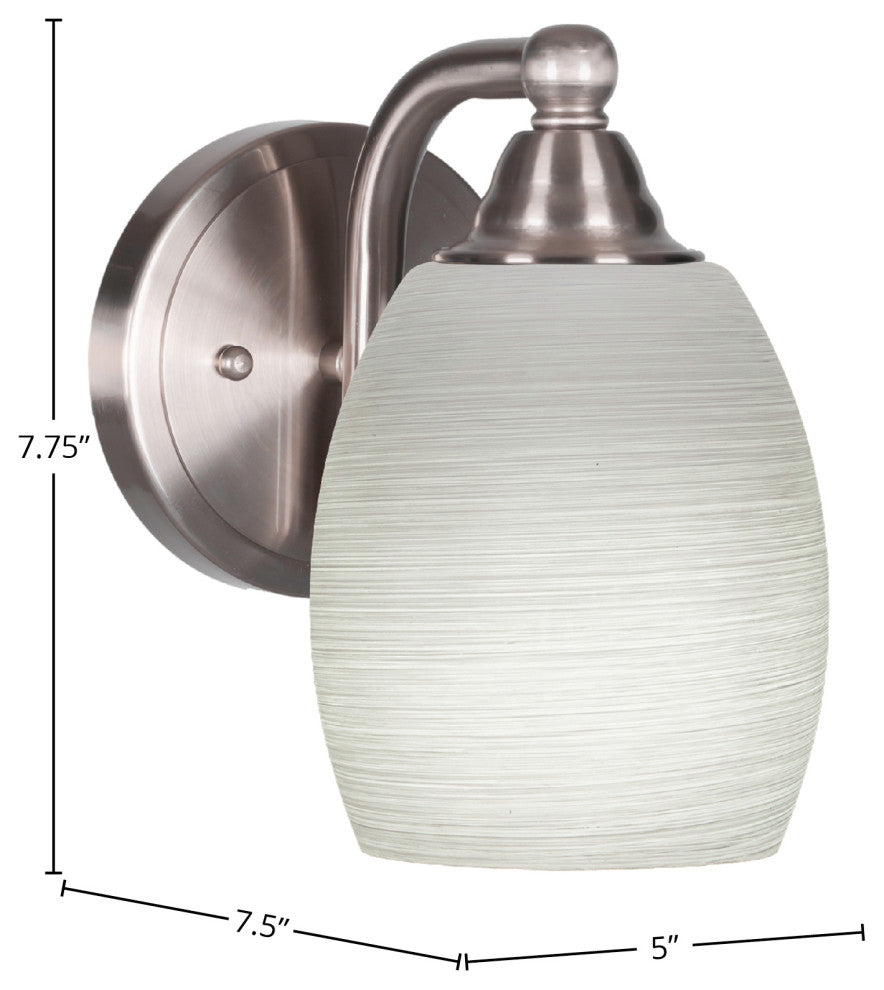 Paramount Wall Sconce, Brushed Nickel, 5" White Linen Glass