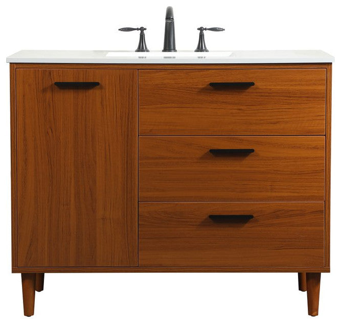 Elegant Decor Baldwin Bathroom Vanity Teak
