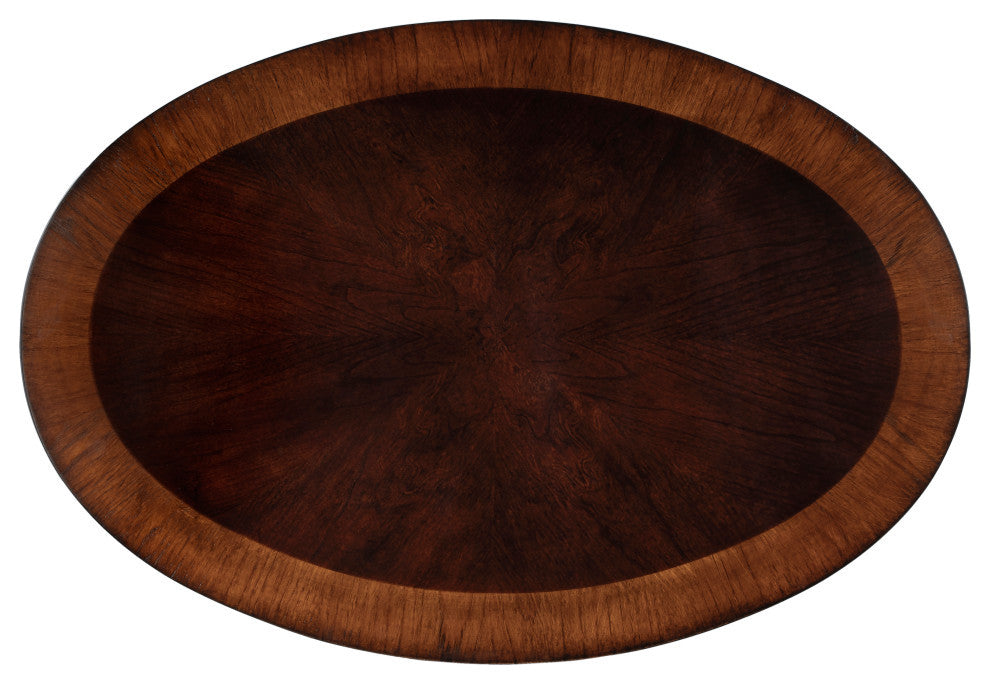 Clayton Oval Wood Cocktail Table, Cherry Brown