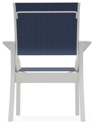 Leeward Sling Stackable Outdoor Dining Chair, Mavi/Snow
