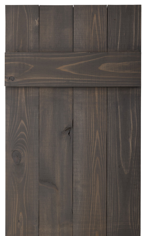 Traditional Board and Batten Exterior Shutters Pair, Stone Gray, 72"