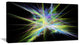 Yellow Blue Chaos Multicolored Rays, Abstract Canvas Wall Art, 32x16