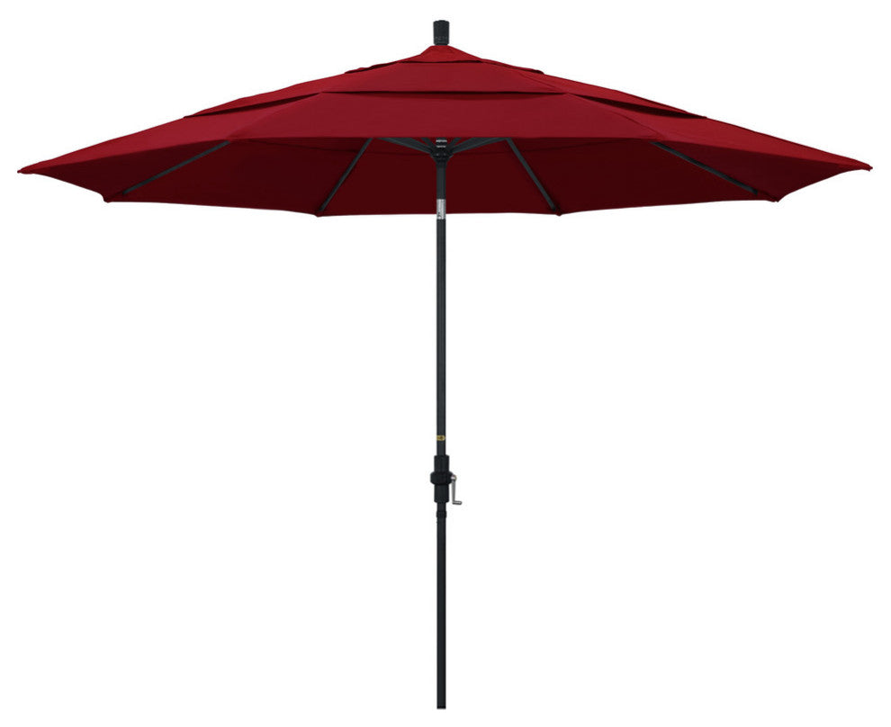 11' Aluminum Umbrella Collar Tilt Matted Black, Red
