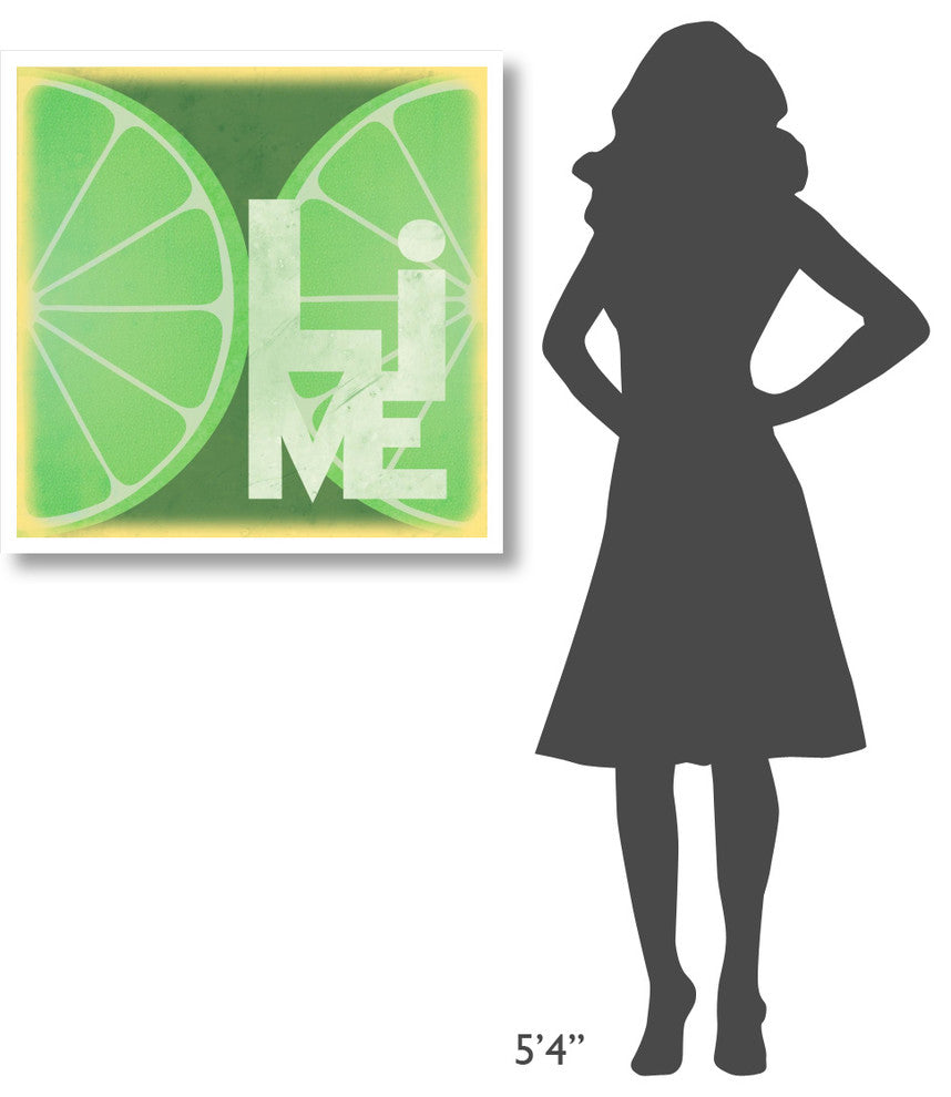 "Citrus - Lime" Digital Paper Print by BG.Studio, 32"x32"