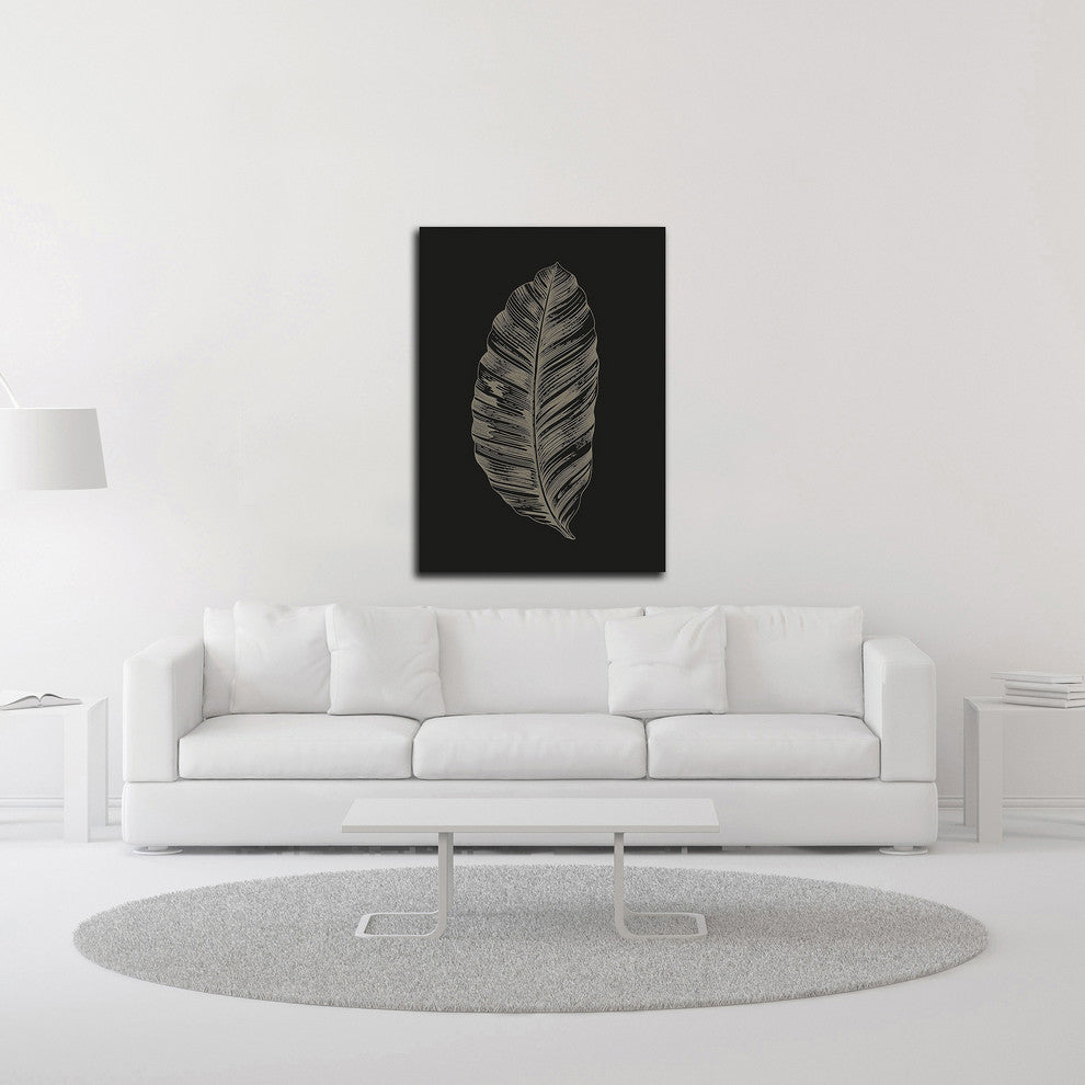 Black Leaf by Design Fabrikken, Print on Canvas, 25"x35"