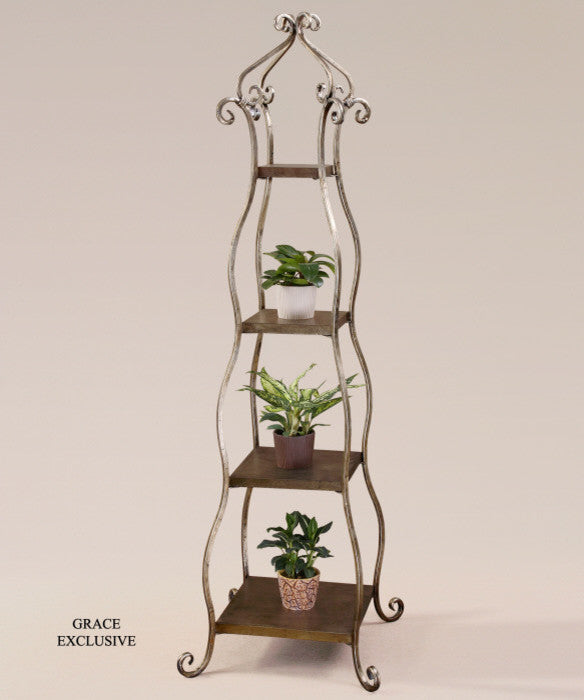 Uttermost Lilah Silver Leaf Etagere