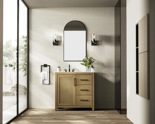 Home Living 36" Single Bathroom Vanity, Linen Oak