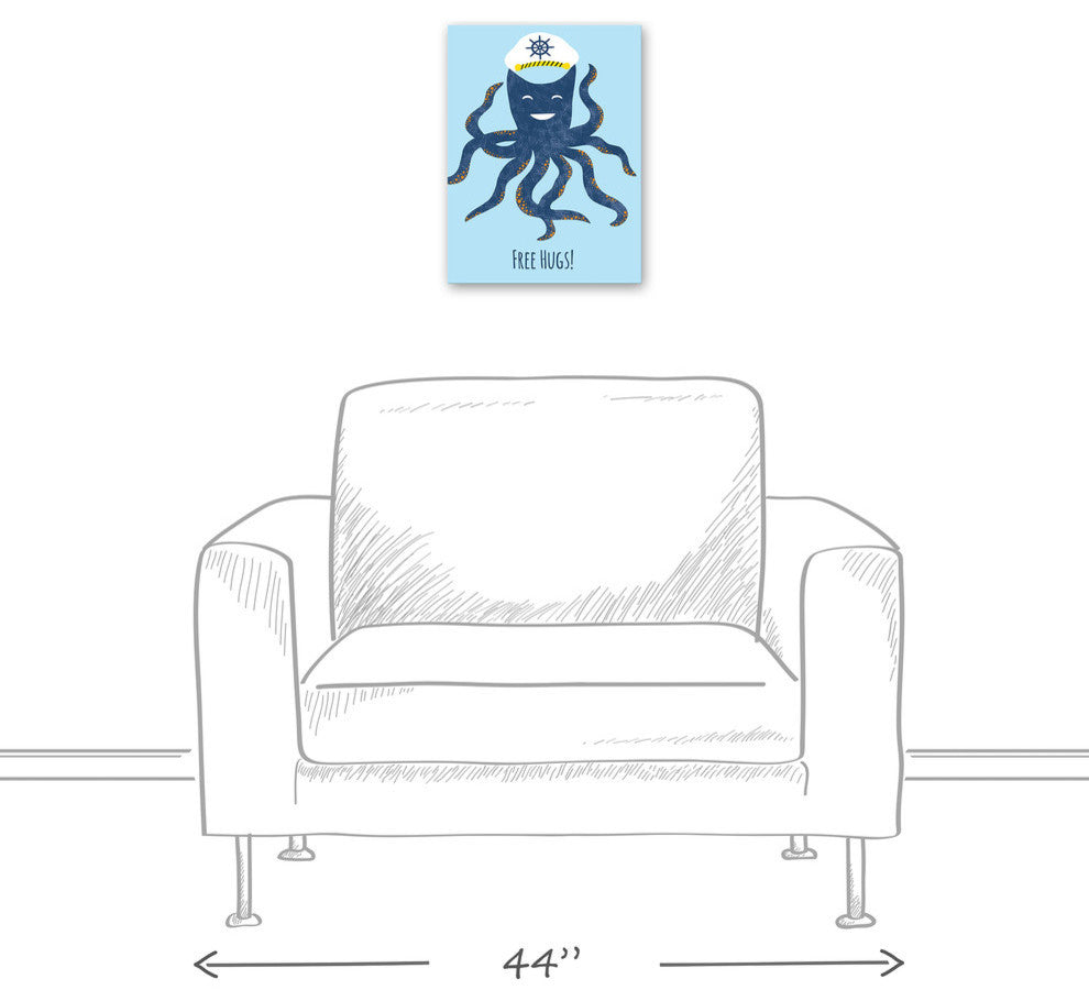 Free Hugs Octopus 12x16 Canvas Wall Art