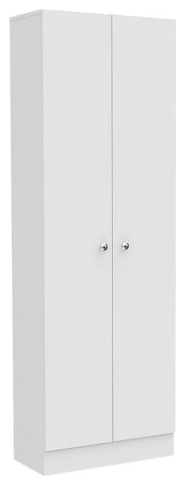 Multi Storage Pantry Cabinet in White - Material Engineered Wood