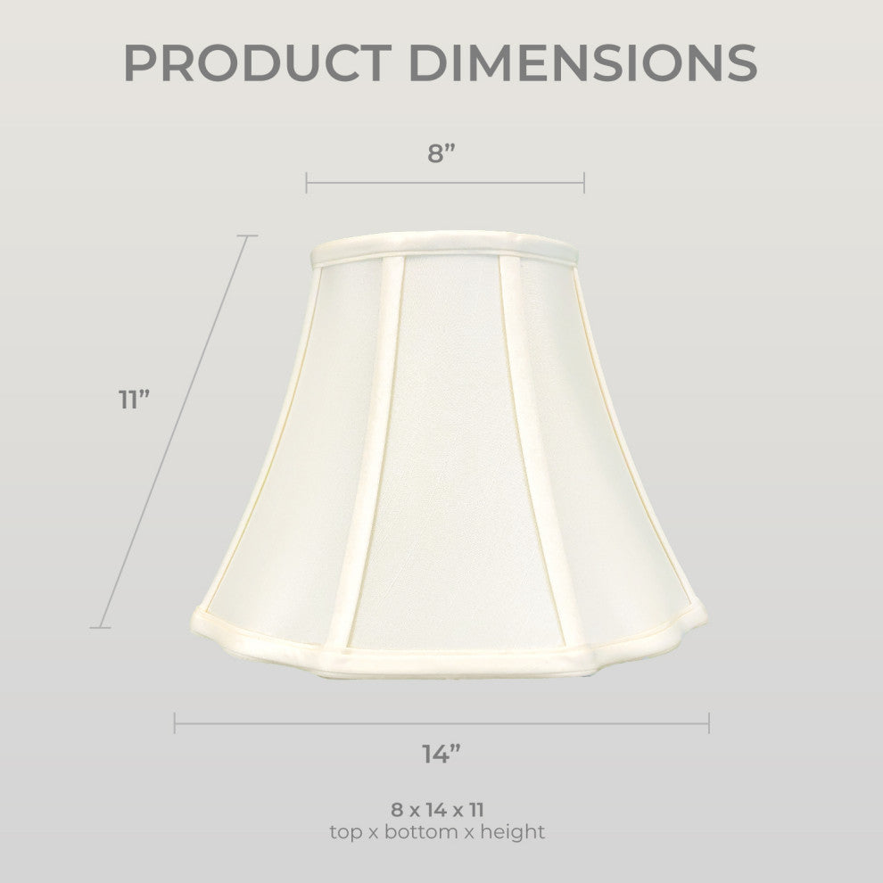 Royal Designs Flare Bottom Outside Corner Scalloped Basic Lamp Shade, Beige, Egg