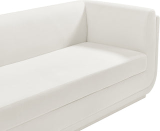 Kimora Linen Textured Fabric Upholstered Loveseat, Cream