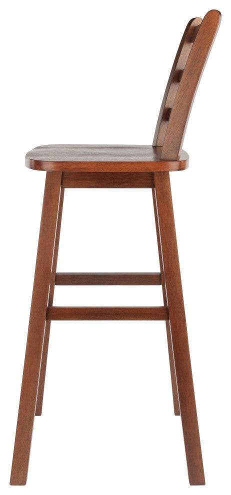 Scalera Ladder Back Swivel Seat Bar Stool, Walnut