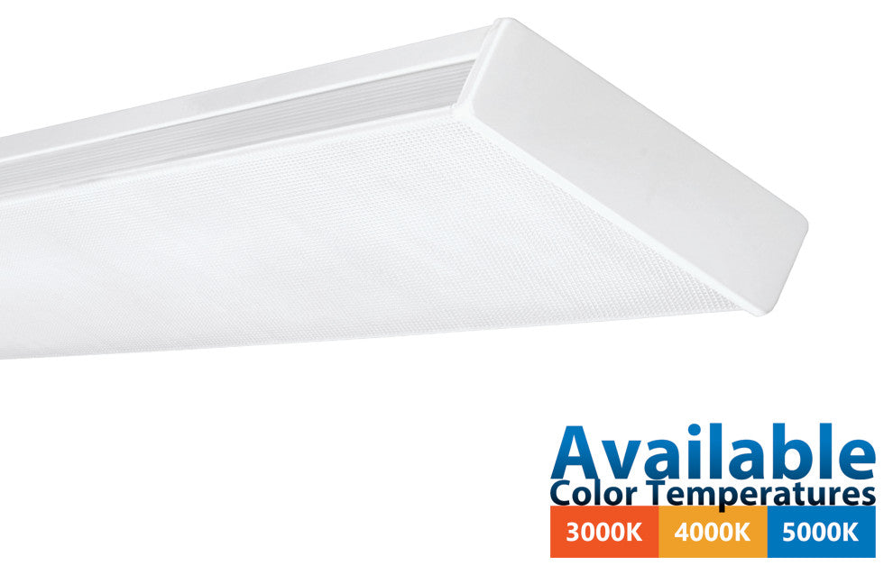 4' LED Wraparound Fixture With Prismatic Lens, 5000k, Standard Output