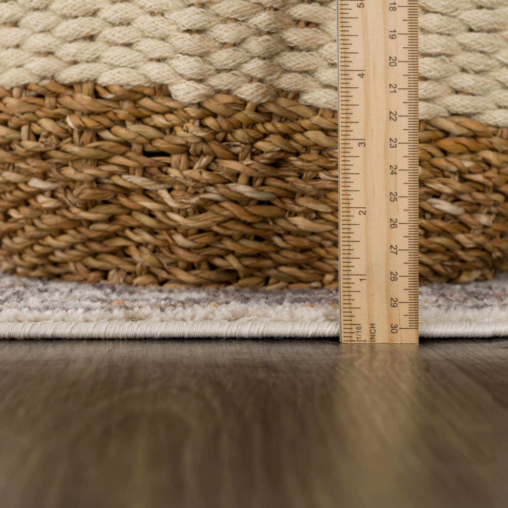 Hauteloom Herstmonceux Area Rug, Camel/Charcoal/Dusty Pink, 7'10"x10'2"