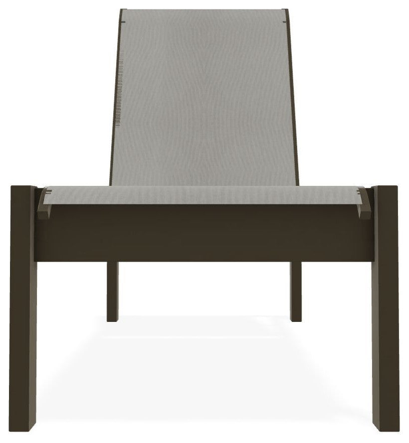 Leeward Sling Stackable Outdoor Chaise Lounge, Augustine Oyster/Beachwood