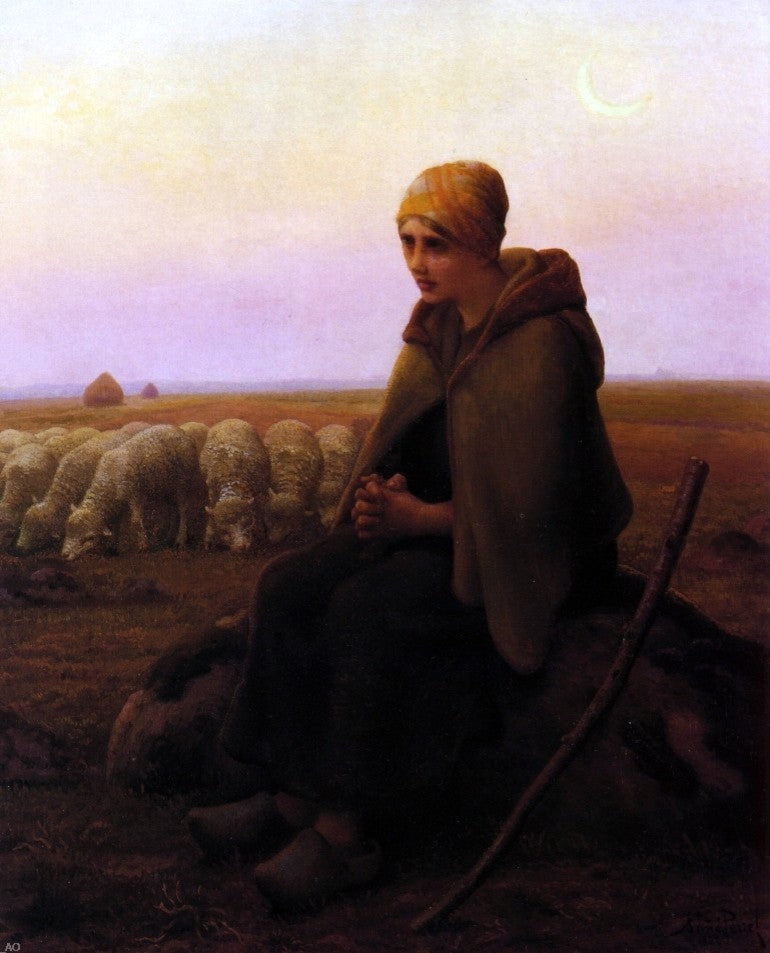 Aime Perret A Resting Shepherdess, Gallery Wrapped Canvas Print, 20"x25"