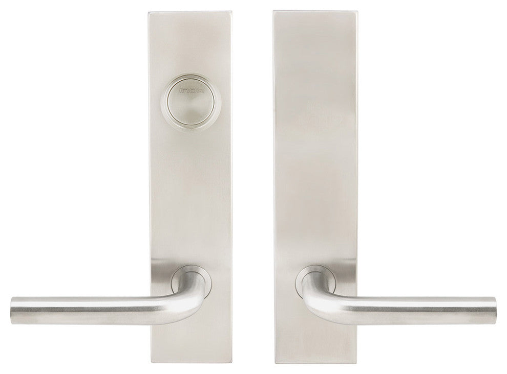 Cologne Lever, Tubular Dummy Entry, Dummy Cylinder, LH, Satin Stainless Steel