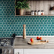 Tribeca 2" Hex Porcelain Mosaic Floor and Wall Tile, Glossy Jade