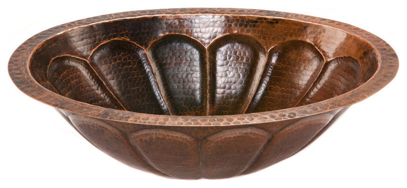 LO19FSBDB Sunburst Under Counter Hammered Copper Sink