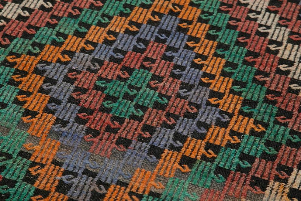 Rug N Carpet - Handwoven Oriental 2' 11" x 11' 7" Tribal Runner Kilim Rug