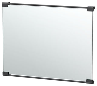Fixed Mount Frameless Rectangle Decor Mirror, Matte Black, 30"