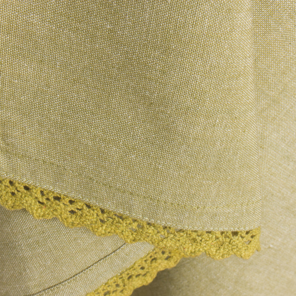 Lacey Lace Tea Towel, Olive