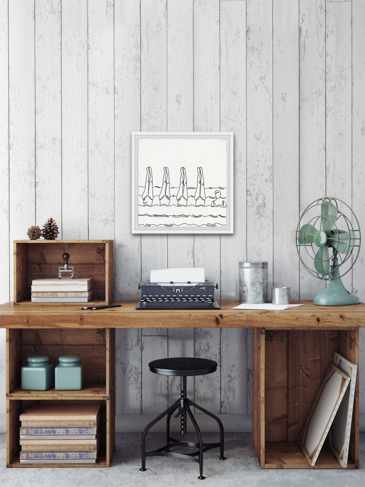 "Syncrhonized Movement" Framed Painting Print, 24x24