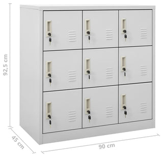 Front view of the 9-locker cabinet on white background (alternate_white_full).