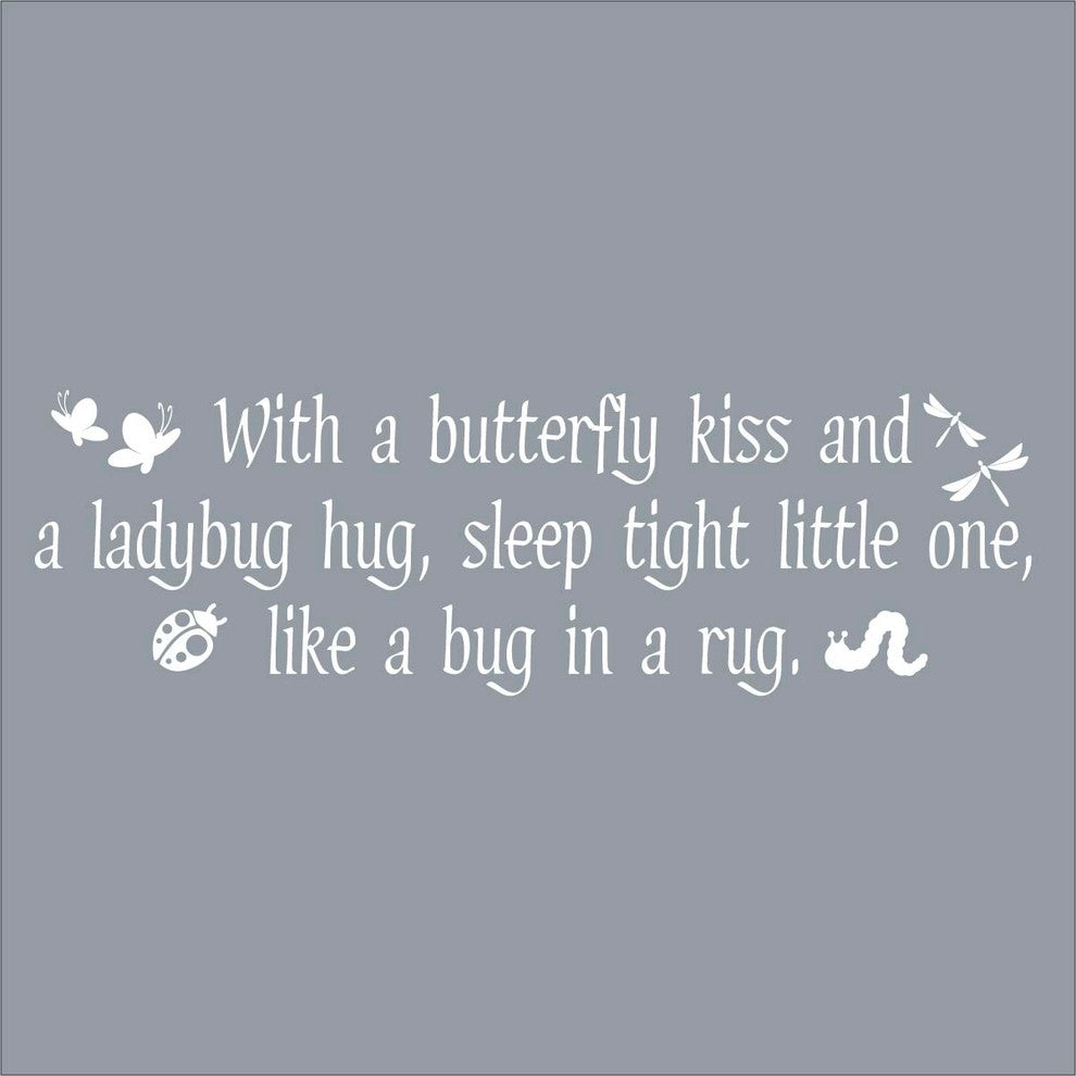 Butterfly Kisses Wall Decal, 12", Grey