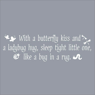 Butterfly Kisses Wall Decal, 12", Grey