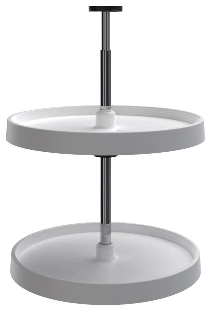 Polymer Full-Circle 2-Shelf Lazy Susans for Corner Wall Cabinets, White, 18"W