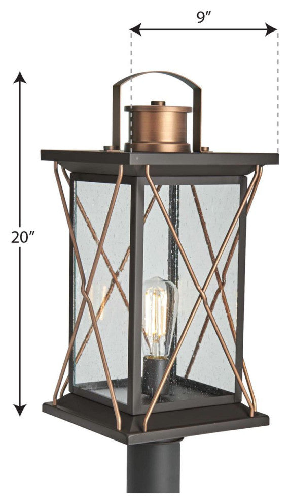 Barlowe Collection Antique Bronze 1-Light Post Lantern