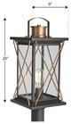 Barlowe Collection Antique Bronze 1-Light Post Lantern