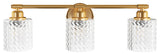 Modern 3-Light Bathroom Vanity Light with Textured Cylinder Glass Shade