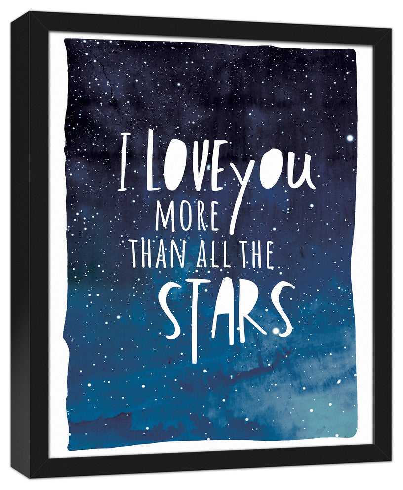I Love You More Than All The Stars 16x20 Black Framed Canvas