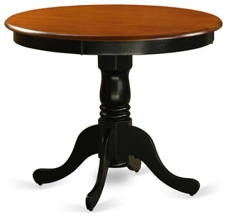 3Pc Rounded 36 Inch Family Table And Two Solid Wood Seat Kitchen Chairs