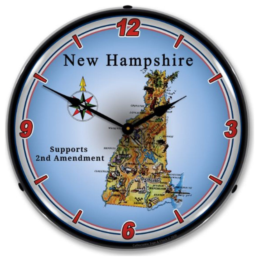 N20031052 New Hampshire Supports the 2nd Amendment Clock