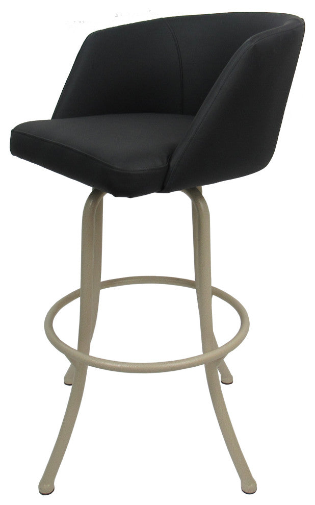 Swivel Counter Metal Pub Set - Joey Stools 26" or 30", Black Lava - Beige, 30", Crackle