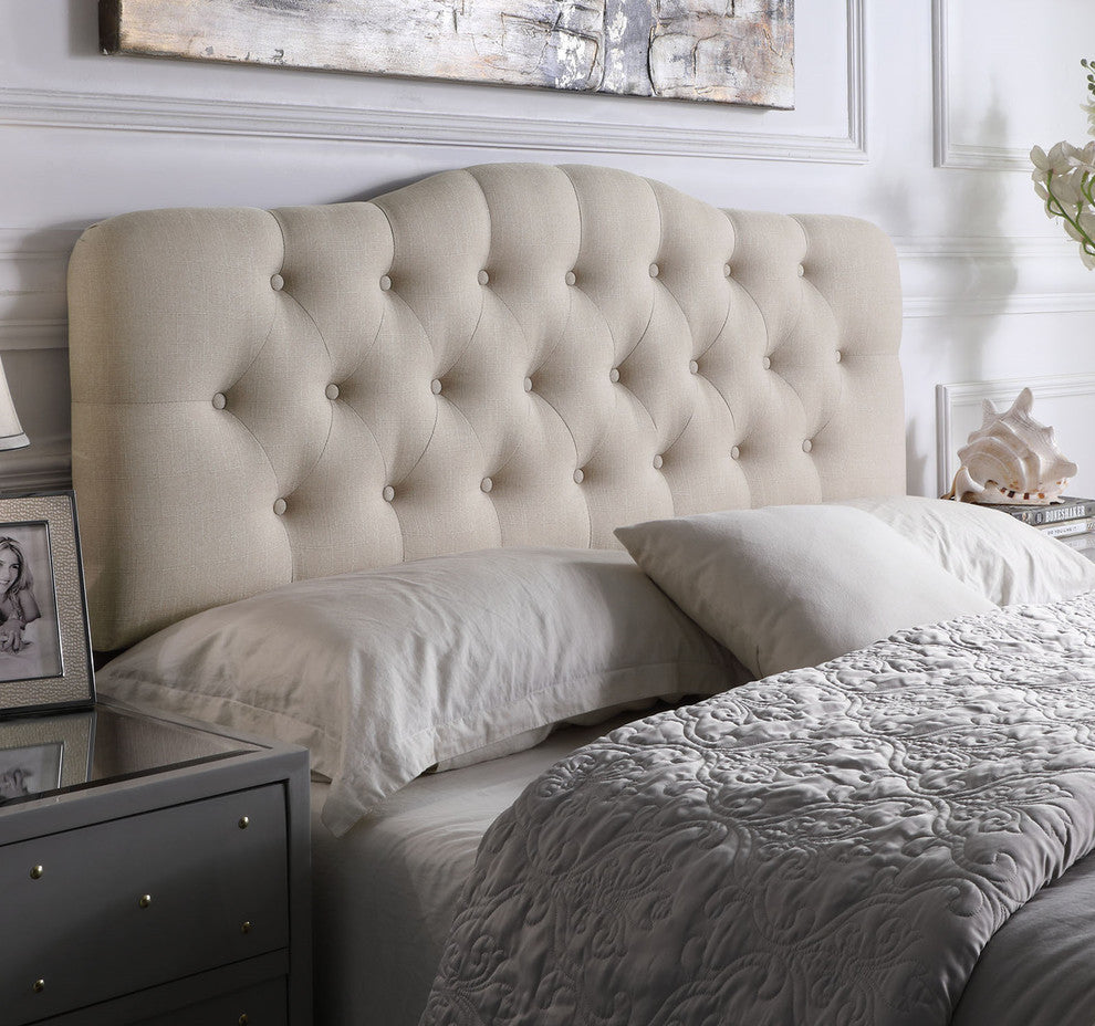 Charlotte Upholstered Panel Headboard, Beige, King