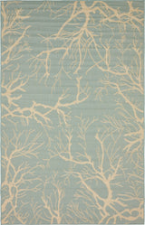Unique Loom Light Blue Branch Outdoor 5'x8' Area Rug