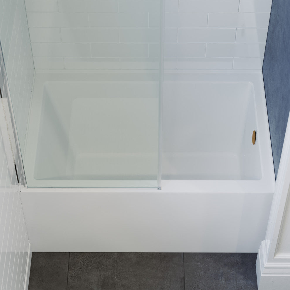 Voltaire 48"x32" Acrylic White, Alcove, Right Hand Drain, Apron Bathtub