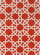 Davin Contemporary Area Rug, Orange and White, 7'x10'