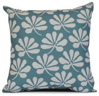 16x16" Floral Outdoor Pillow, Green