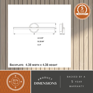 Whittier 23.75" LED Black Bathroom Vanity Wall Light With Night Light