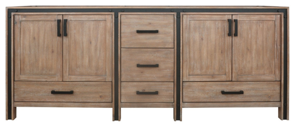 Ziva 84" Rustic Barnwood Vanity Cabinet Only