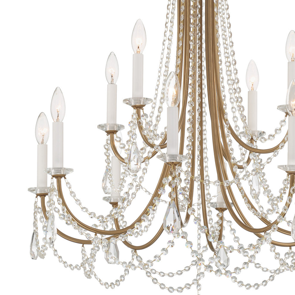Karrington 12-Light Aged Brass Chandelier