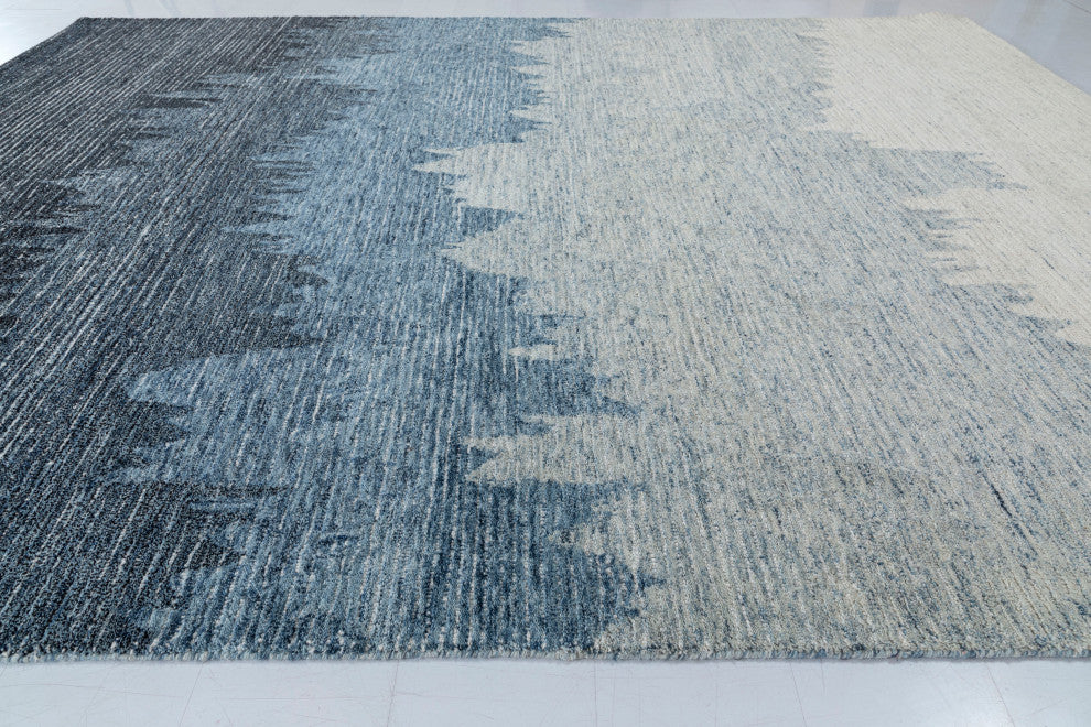 NuStory Surf Hand Tufted Abstract Area Rug in Blue, 7'6" X 9'6"