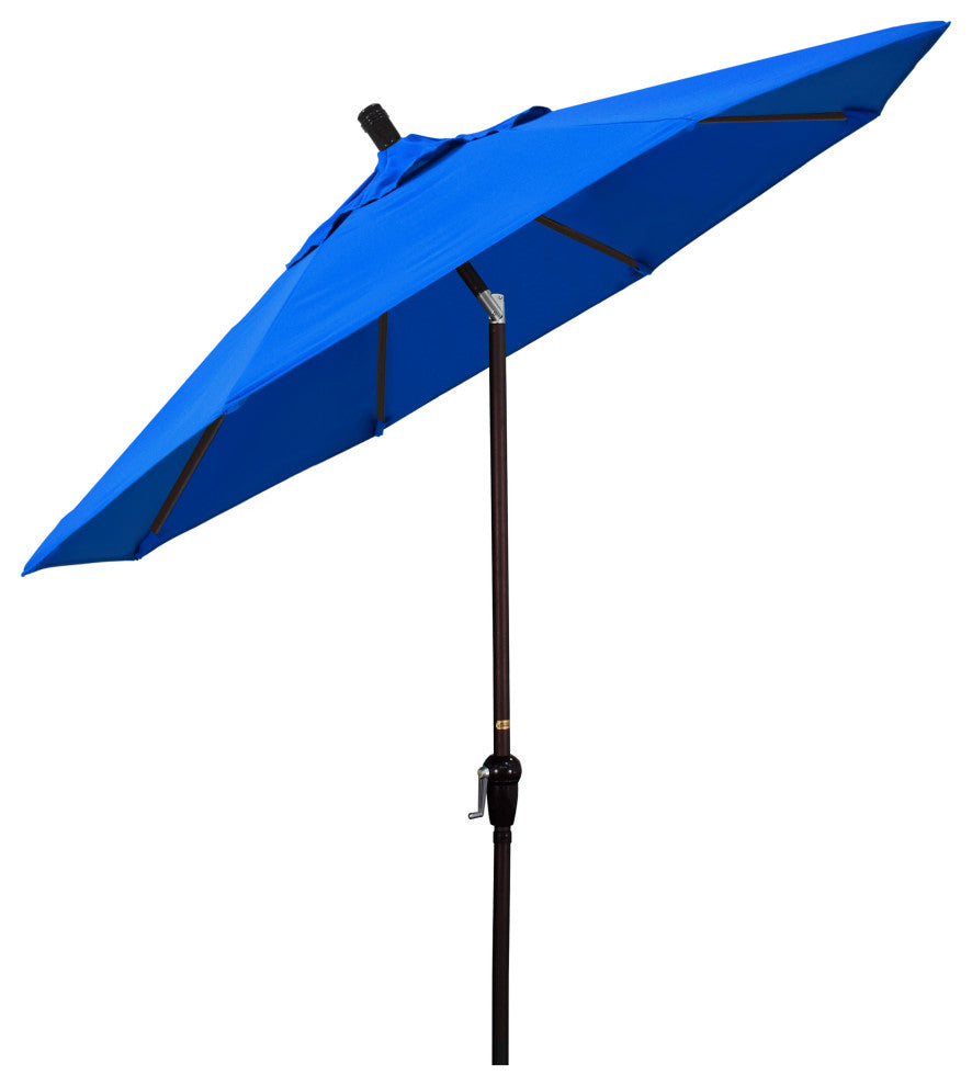 9' Aluminum Umbrella Auto Tilt Bronze, Pacific Blue