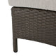 Harper Outdoor Wicker Curved Loveseat Sectional With Cushions, Brown/Gray