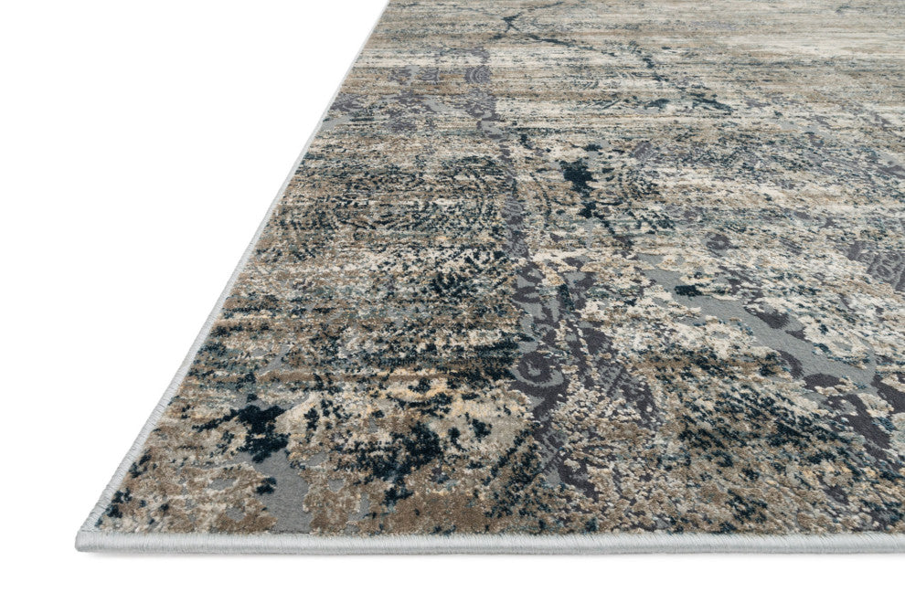 Cascade Viscose Polyester Area Rug by Loloi, Taupe/Blue, 12'0"x15'0"